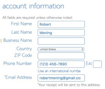 Bluehost Account Setup - Enter Payment info