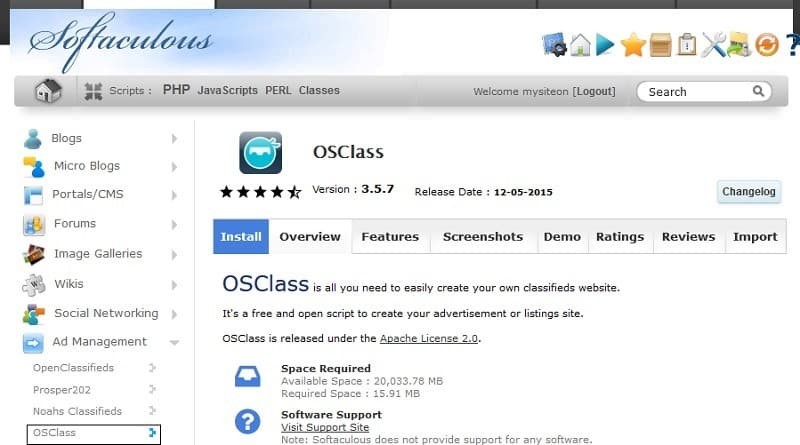How to install OSClass using Softaculous in Siteground