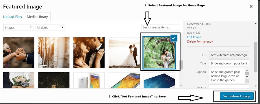 Select your best album image as Featured Image