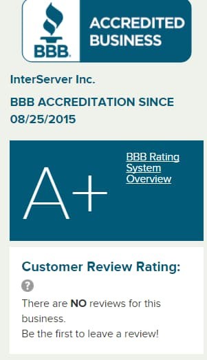 InterServer has an A+ BBB rating,