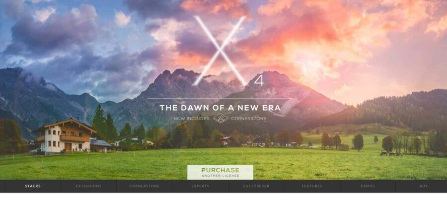 X is a WordPress landing page theme that is rolled up into one package
