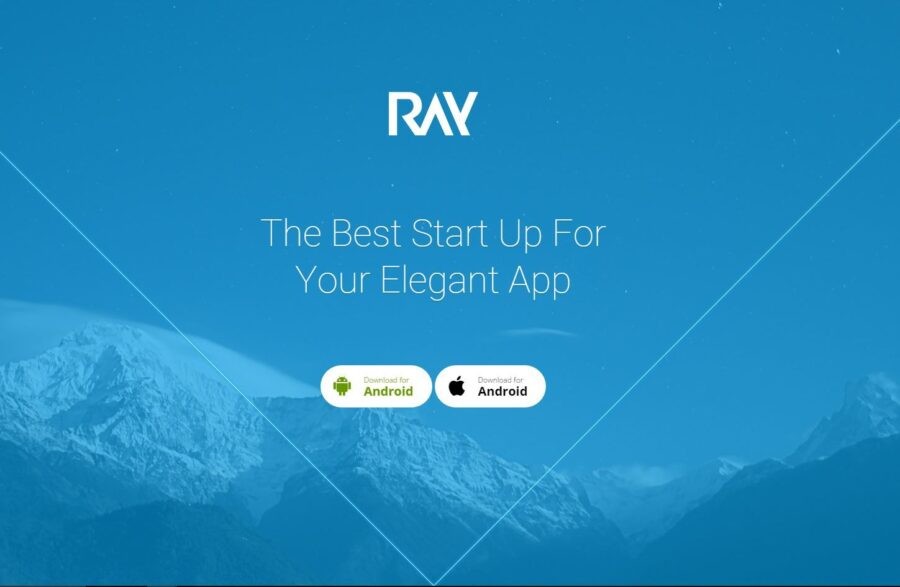 Ray is a landing page theme that lets you showcase your app