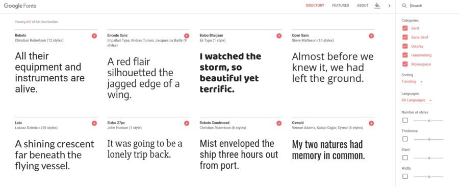 google fonts