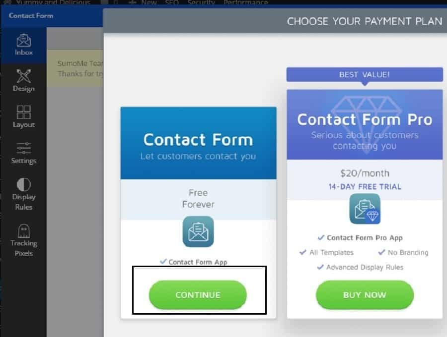 9. Add contact forms - screen three