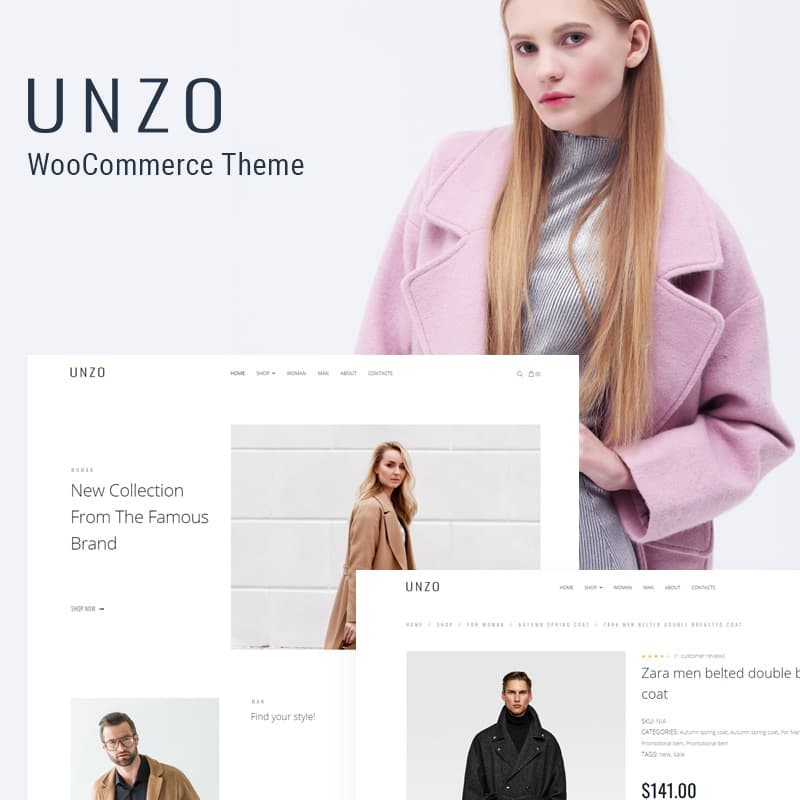 Unzo - Apparel Shop ECommerce Minimal Elementor WooCommerce Theme