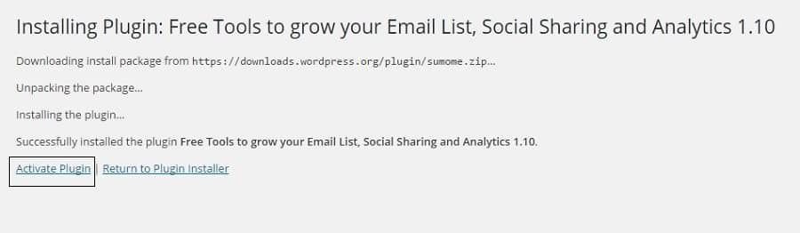 Activate your Sumome Plugin