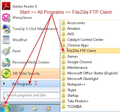 Open FileZilla