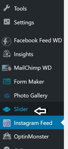 Step 1 - Create New Slider from Dashboard
