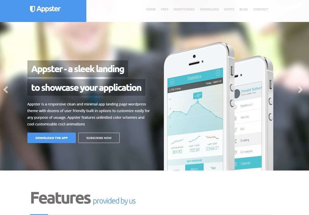 Appster is a clean, one-page landing page for blogs, websites