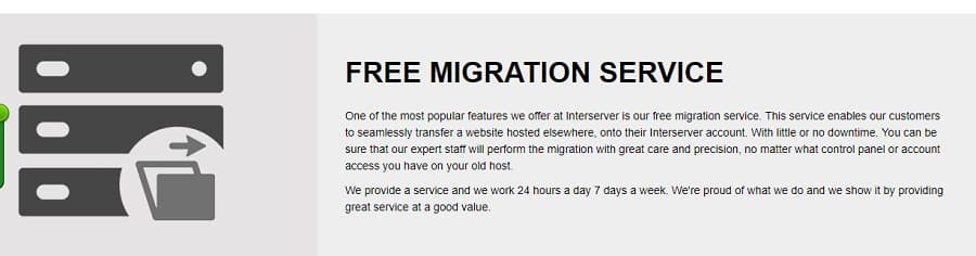 With minimal downtime, InterServer can transfer a website hosted elsewhere