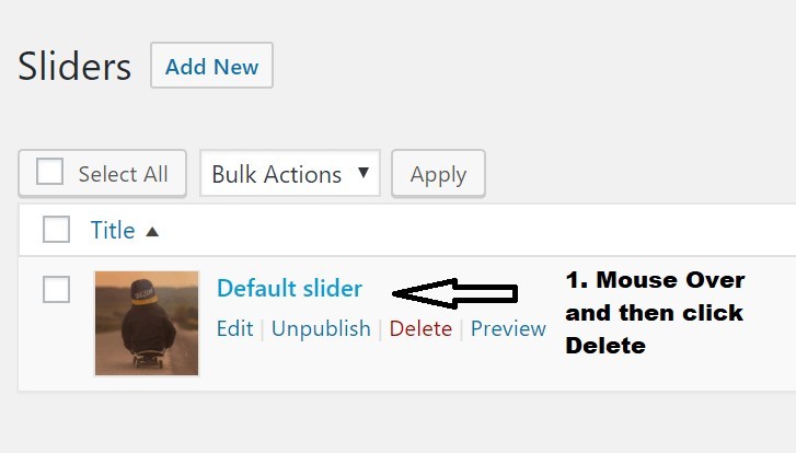 Delete Default Slider